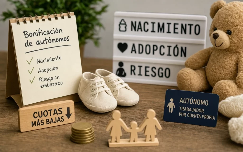 Bonificación de autónomos durante nacimiento, adopción o riesgo en embarazo