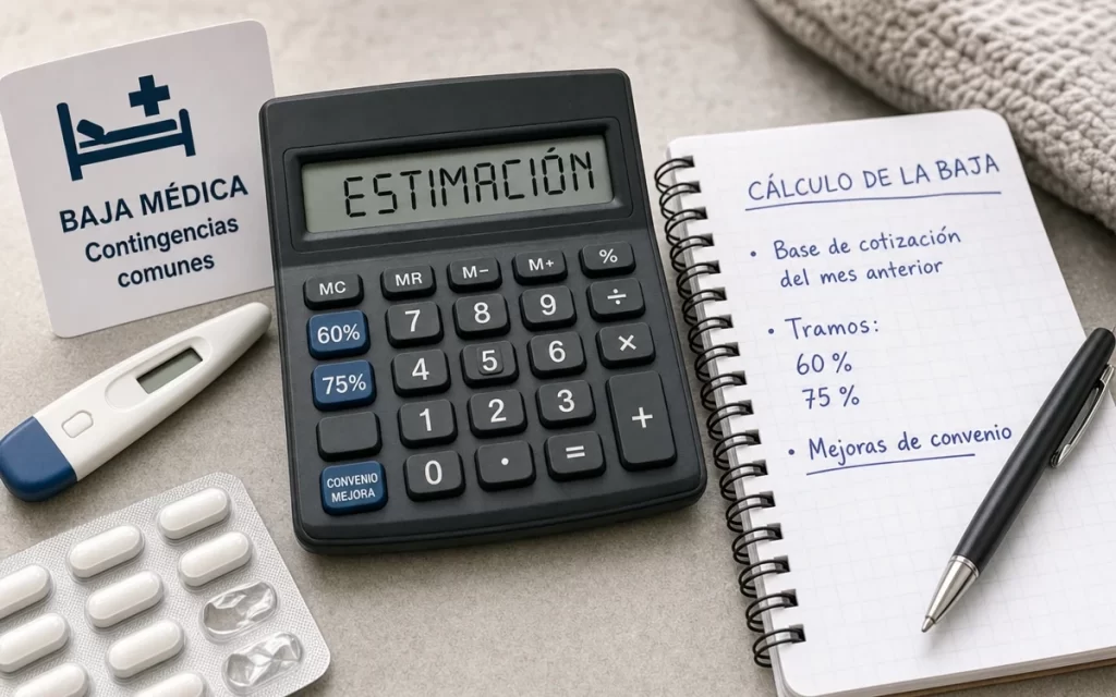 Cómo calcular una baja por enfermedad común o accidente no laboral
