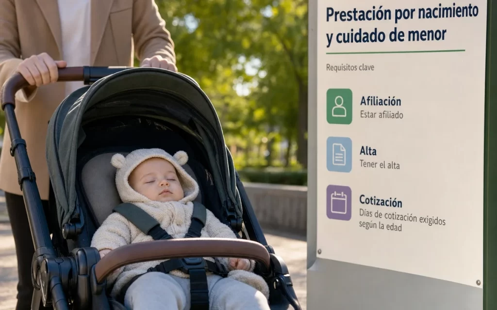 Prestación por nacimiento y cuidado de menor: requisitos y cotización necesaria