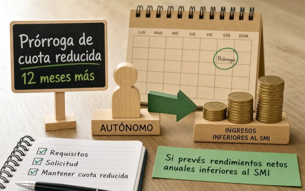 Prorrogar la cuota reducida de autónomos por ingresos inferiores al SMI